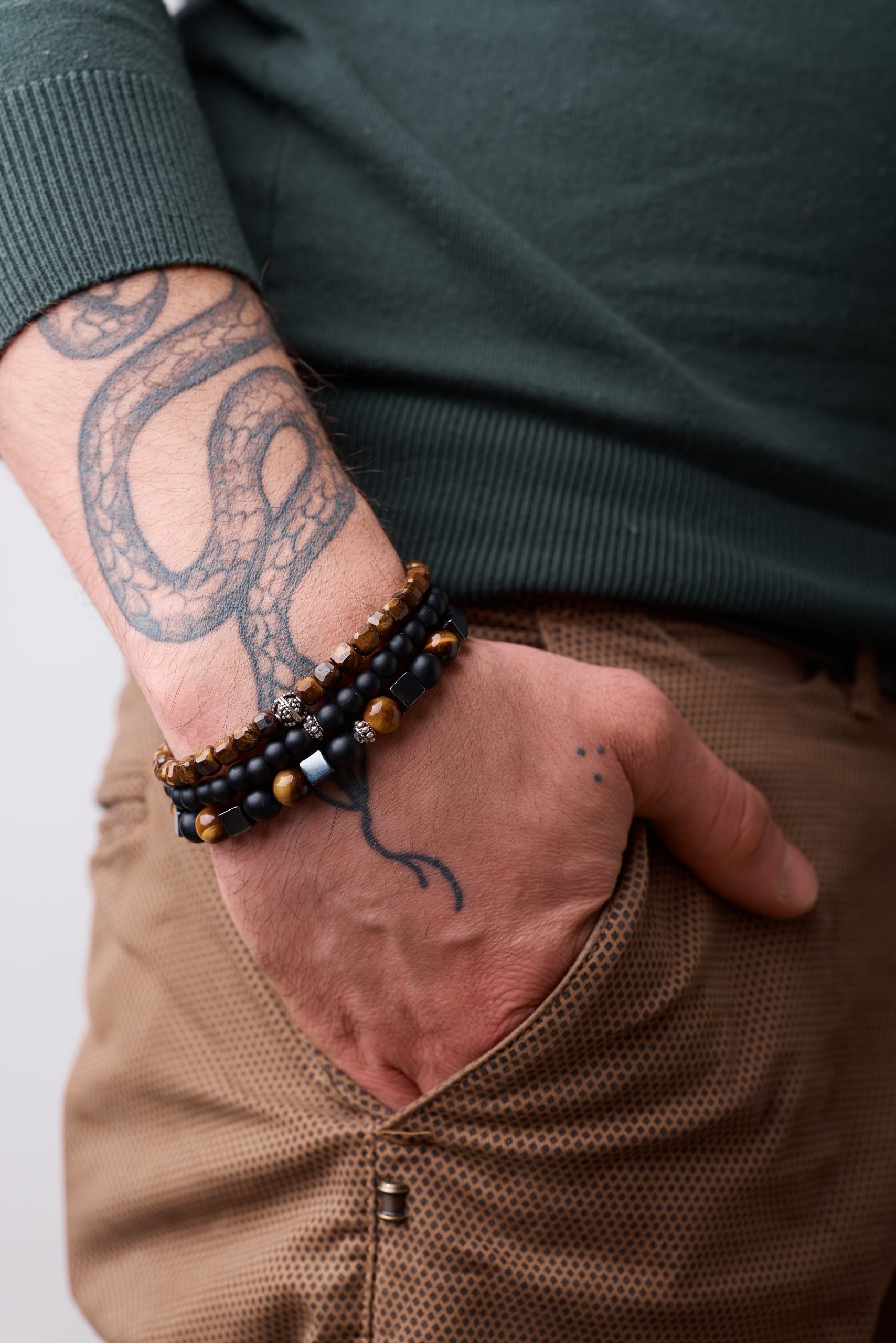 Set 3 Bracelets Black Tiger (2)